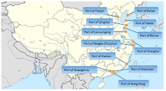 cac cang bien o trung quoc 1 Finlogistics https://www.finlogistics.vn