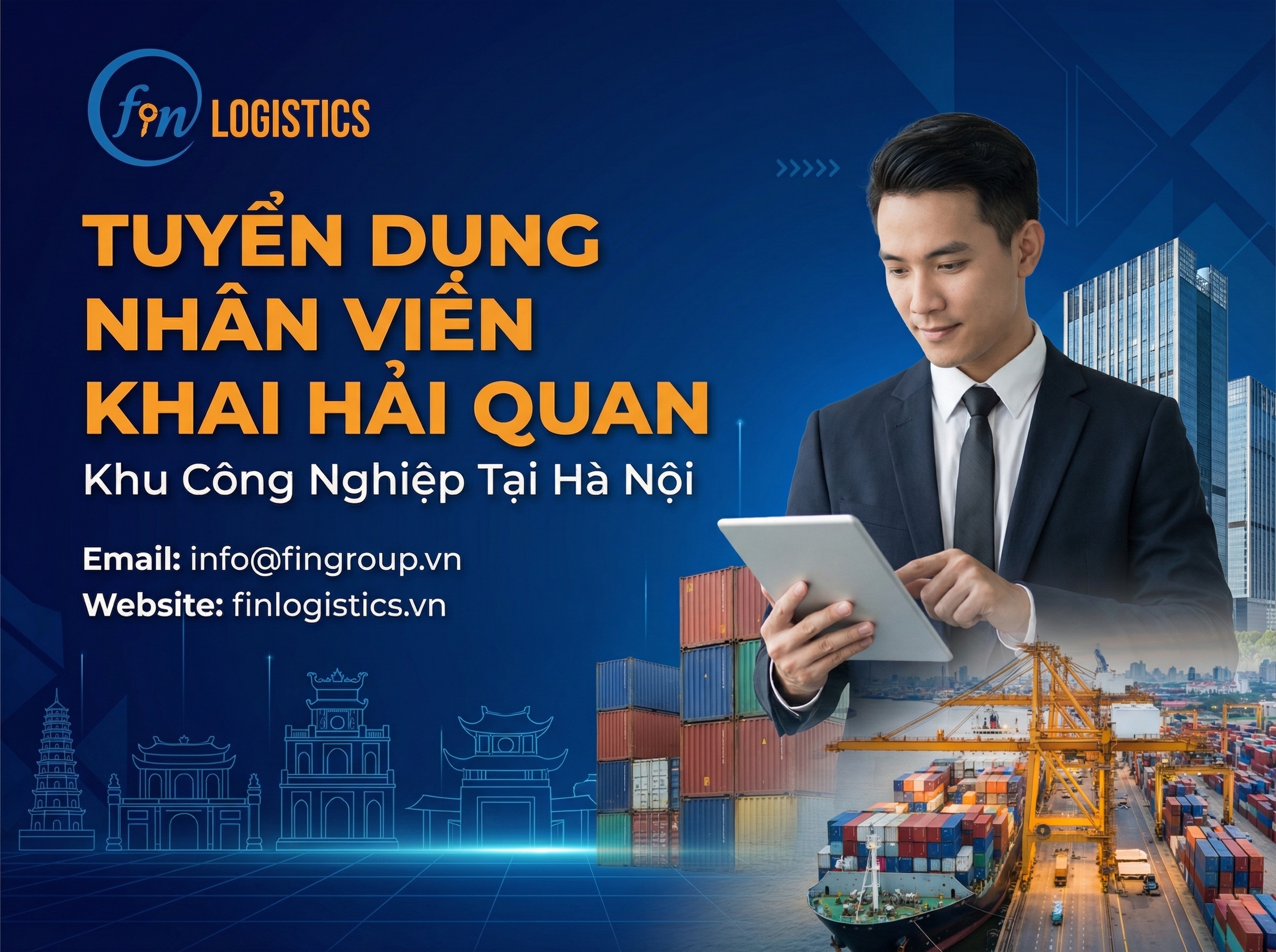 Tuyển nhân niên khai báo hải quan khu công nghiệp tại Hà Nội