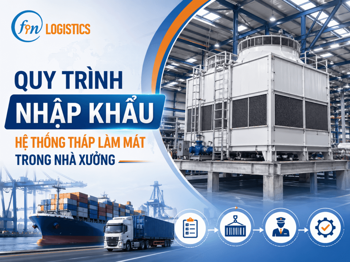 Quy trình nhập khẩu hệ thống tháp làm mát trong nhà xưởng