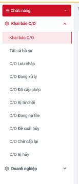 Hướng dẫn khai báo c/o điện tử trên hệ thống mới 2026 4 chon khai bao co Finlogistics https://www.finlogistics.vn