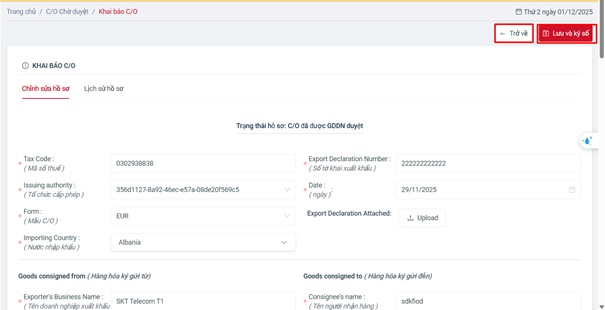 Hướng dẫn khai báo c/o điện tử trên hệ thống mới 2026 11 luu ky so Finlogistics https://www.finlogistics.vn