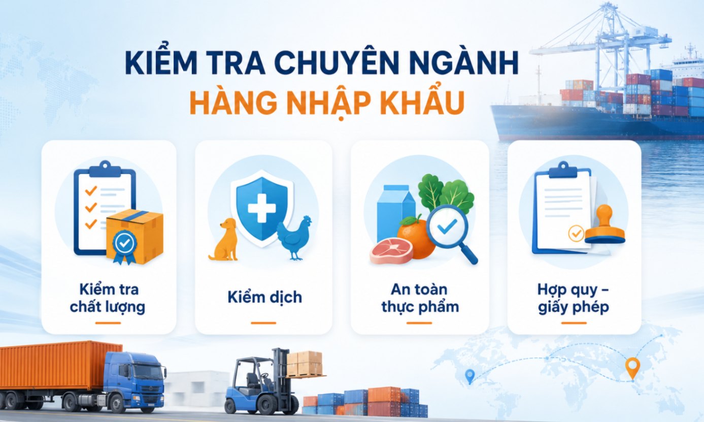 Quy trình kiểm tra chuyên ngành hàng nhập khẩu